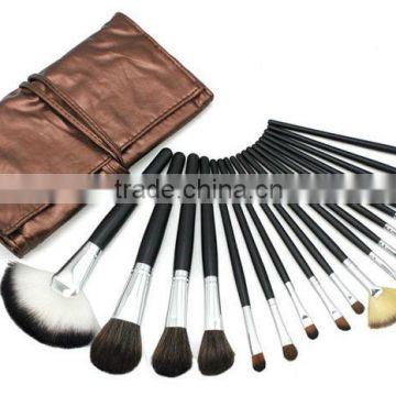 black plastic handle eye cosmetics 18 pcs brushes