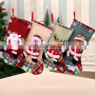 2020 Amazon Hot Sale Snowman Santa Christmas Sock Gift Bags photo-2