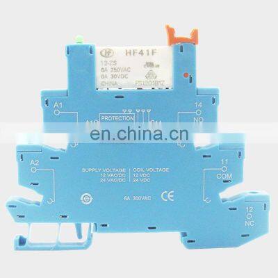 Din Rail Relay Module Switch HF41F 12V 24V DC Integrated PCB Board SSR Solid Sate Relay Interface Voltage Contact Relay Module photo-5