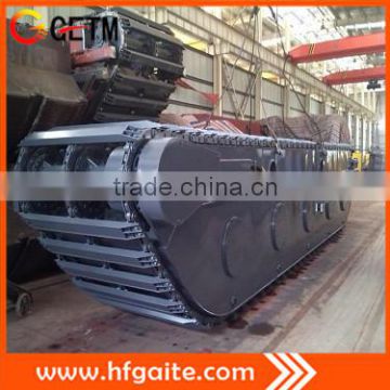 Long operation life amphibious excavator pontoons