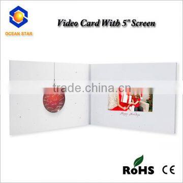 2015 Promotional lcd screen 5 inch video greeting card ,video brochure for business use