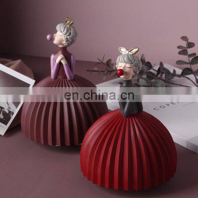 Nordic Creative Bubble Girl Decoration Bedroom Room Music Box Cute Decorations
