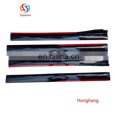 Honghang Auto Parts Car Accessories Side Skirts, ABS Material Gloss Black +Red Universal Side Skirts Side Splitter For All Car