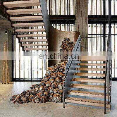 Latest Design Modern Staircase Interiors Double/Single Keel Stairs With Wood Step