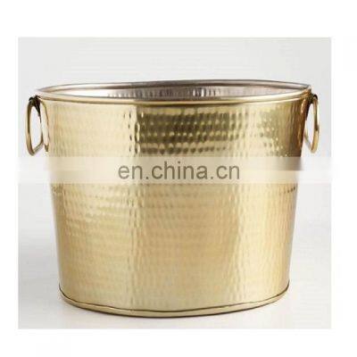 gold plated hammered large wine bucket