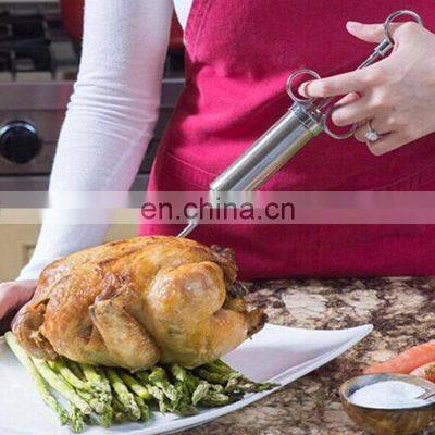 Best Price BBQ Manual Kit Marinade Set Brine Syringe Stainless Steel Meat Injector photo-3