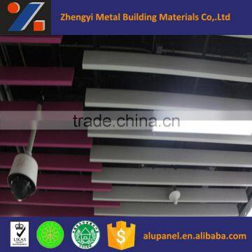 pink and white suspension ceiling with square tube