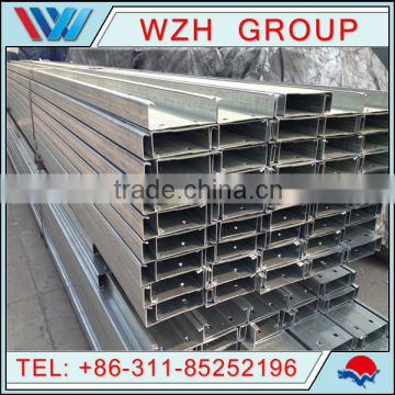 C100*50*20*1.5 C Standard Channel Hot Dipped Galvanized Steel C Purlin Tube / Pipe/ Profile