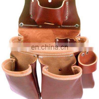 High Quality Custom Heavy Duty Leather Tool Pouch Carpenter Electrician Work Tool Bag Wholesale