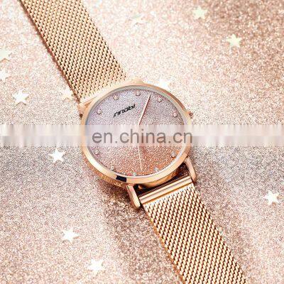 Custom Made Brand Your Own Rose Gold Quartz Watch Woman Logo Watches Pink Alloy Case S9854L Luxury OEM Female Wristwatch photo-5