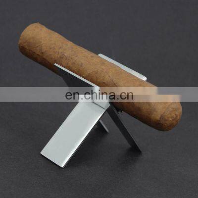 Specialized premium Stainless steel cigar stand,pocket cigar holder accessories