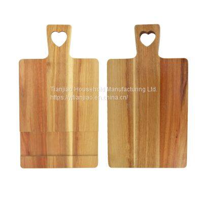 Acacia Wood Paddle Cutting Board Chopping Block with Handle Kitchen Fruit Charcuterie Cheese Pizza Serving Tray Board Natural