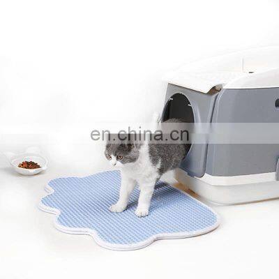 Customized Beige Non Slip Pet Colorful OEM Christmas Small Side Walls Waterproof Cat Litter Trapping Mat photo-2
