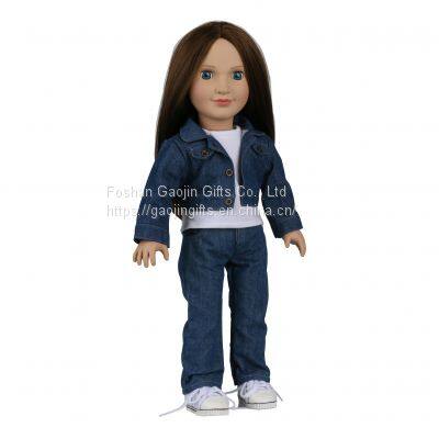 Soft Enamel Simulation Baby Doll 18 Inches Reborn American Girl Doll Can Change at Will Toy Doll photo-3