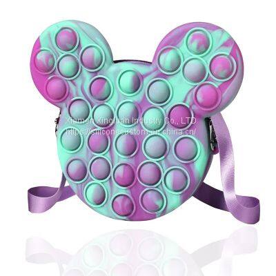 Children Pop It Handbag Silicone Push Pop Fidget Toy Coin Purse photo-2