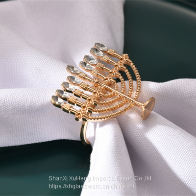 Factory Customized New Style Metal Candelabra Gold Napkin Ring photo-3