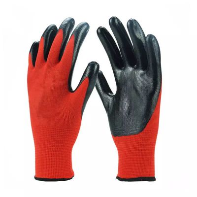 EN388 13 gauge nylon knit bulk nitrile work gloves wholesale