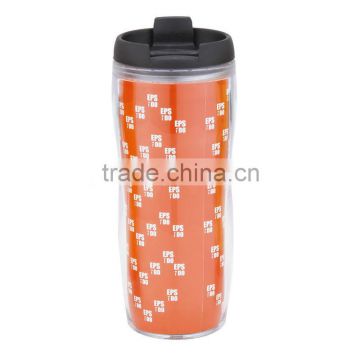 350ml leakproof plastic promotion mug with paper inserted