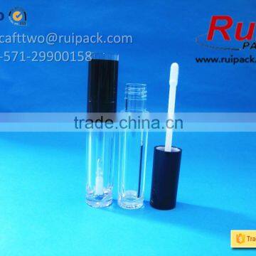 Clear Square Lip Gloss Tube With Matte Black Brush Cap, Transparent Square Lip Cream Case photo-2