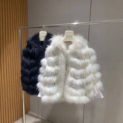 Internet celebrity raccoon fur car stripe fur coat for women, trendy Su car stripe fox fur coat for young women