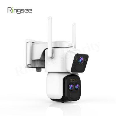 Ringsee 3 Lens and 3 Screens PTZ Camera 9MP WiFi Security CCTV Wireless IP Triple-Lens Network PTZ Triple Screens Camera photo-2