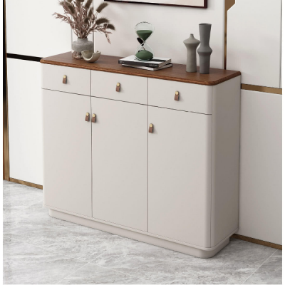 élégant meuble à chaussures avec portes arquées et tiroir, buffet de rangement avec étagères réglables pour l'entrée, la salle de séjour
