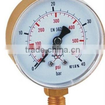 63mm acetylene pressure gauge in snap on plastic window