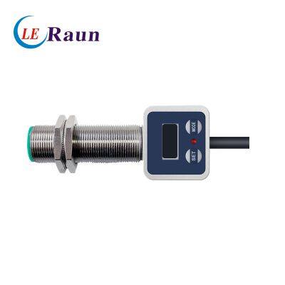 LE Raun LB300E Digital Display Ultrasonic Liquid Level Sensor 30-300mm Detection Range IP67 10-30VDC Analog Output Copper Plated