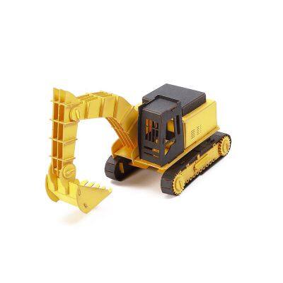 Wholesale DIY 3d Paper Puzzle Excavator Assembling Game Model Toys