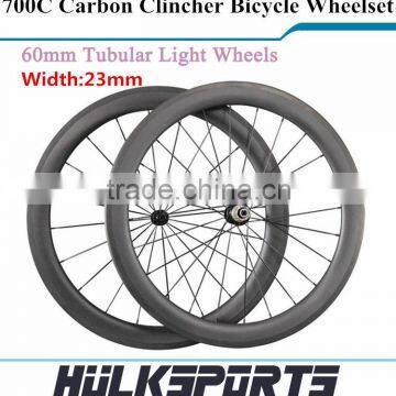 Cheap Carbon Wheels China 700C Carbon Road Bike Clincher Wheel 60mm Carbon Clincher Rim Wheels Wheelset Carbon Road Bike Wheels