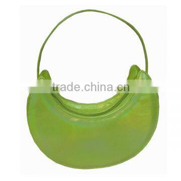 Cute Moon Shape Green Shiny PU Handbag for Teen photo-3