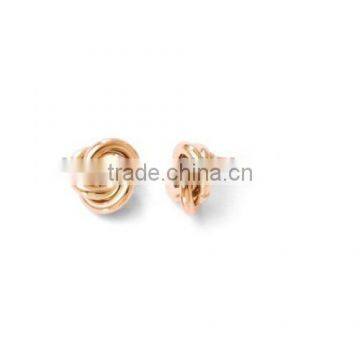 New Design 316L Stainless Steel 10k Rose Gold Polished Post Earrings