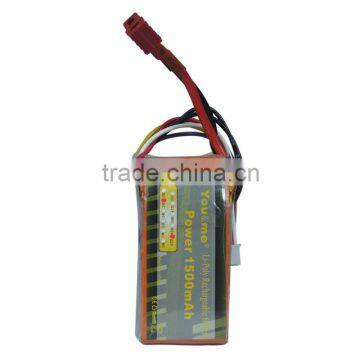 You&me 6S 22.2V 1500mAh 25C Rechargeable Lithium Polymer Battery for RC Helicopter