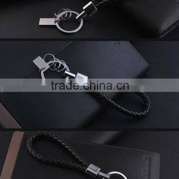 High-grade Leather Key Ring Beautifully Creative Rope Car Leather Strap Key Chain photo-4