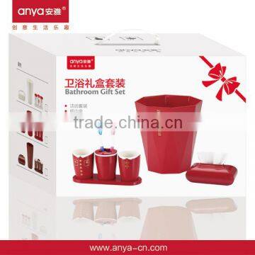 D626 gift set plastic melamine colored chinese simply bathroom accessories