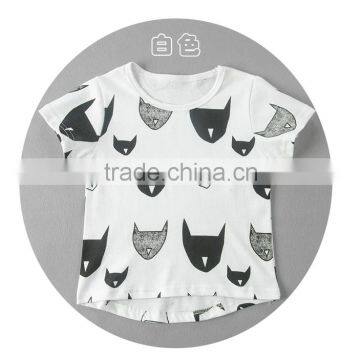 Summer New Style Kids Shirts Fashion Boys Ans Girls Round Collar Bat Printed Shirts photo-2