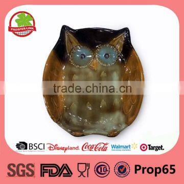 Wholesale Owl Shape Ceramic Glaze Plate