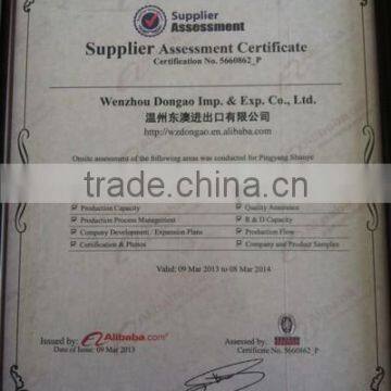 supplier Assessment Certificated