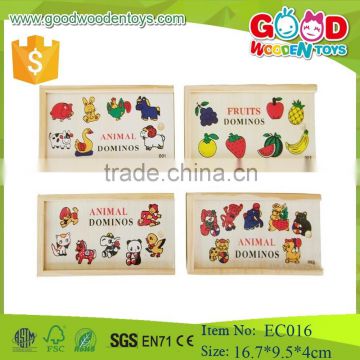 Popuplar fruit& animal Cheap wood domino toys