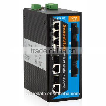 10-port Managed Industrial PoE Fiber Switch with 4 ports PoE