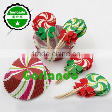 Party Paper Baking Cups and Decoration Cake Topper Picks