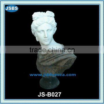 hand carved white marble bust statue of apollo