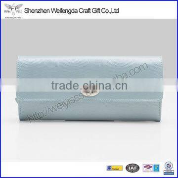 Exquisite Fashion Light Blue PU Leather Travel Jewelry Case photo-3