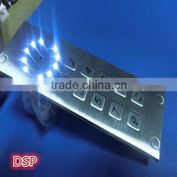 Customize 10 Keys Stainless Steel Metal Keypad With Light photo-3