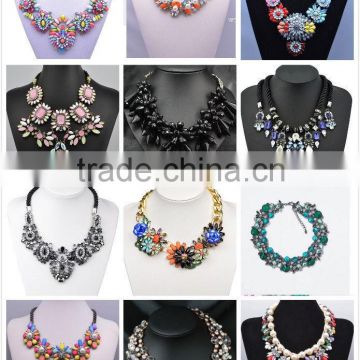 Fashion Charm Jewelry Pendant Chain Crystal Choker Chunky Statement bib Necklace NK021