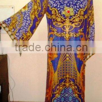 DIGITAL PRINTED JALABIYA WITH BEADS WORK AT NECK JEWELRY. photo-4