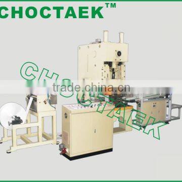 Aluminium foil container production line with auto-stacker