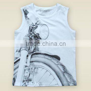 china supplier boys sleeveless motorcycle design fashion boys kid clothing summer 100% cotton t -shirt wholesale kid clothing