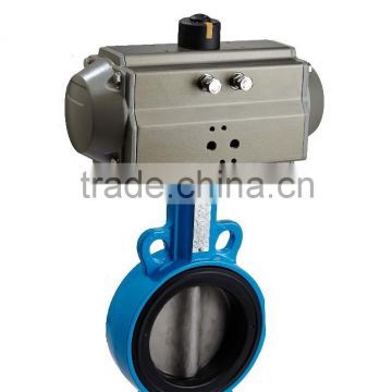 Pneumatic Butterfly Valve wafer connection with cast iron body