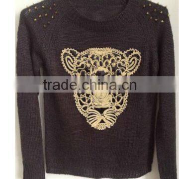 ladies' hot sell knitted sweaters